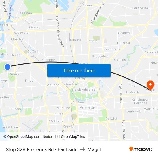 Stop 32A Frederick Rd - East side to Magill map
