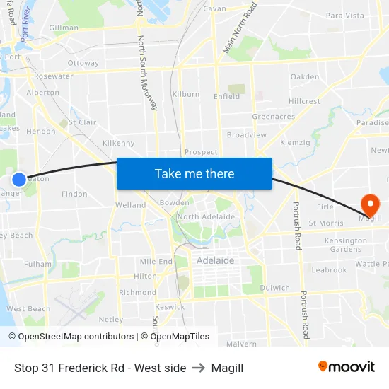 Stop 31 Frederick Rd - West side to Magill map