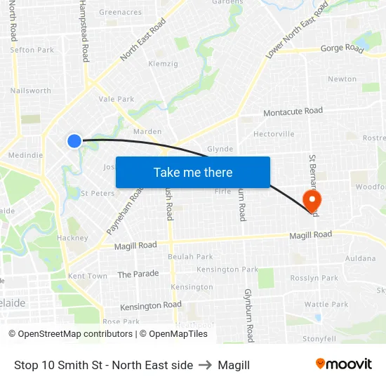 Stop 10 Smith St - North East side to Magill map