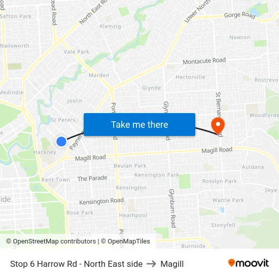 Stop 6 Harrow Rd - North East side to Magill map