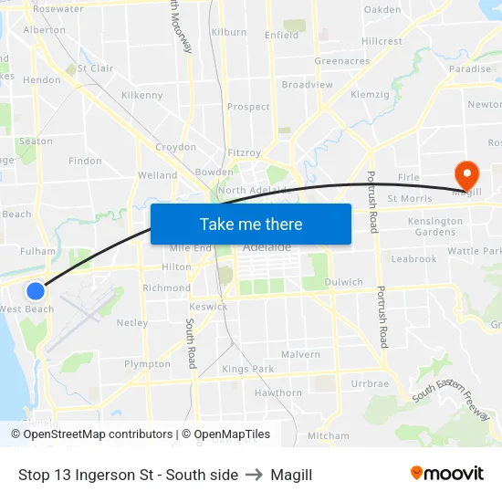 Stop 13 Ingerson St - South side to Magill map