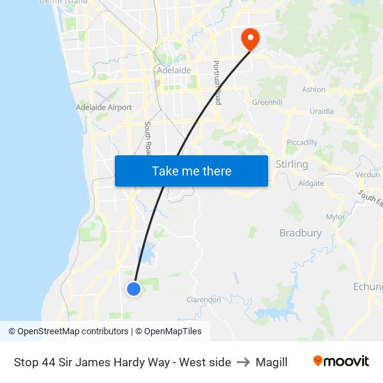 Stop 44 Sir James Hardy Way - West side to Magill map