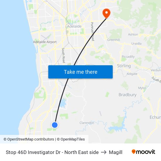 Stop 46D Investigator Dr - North East side to Magill map