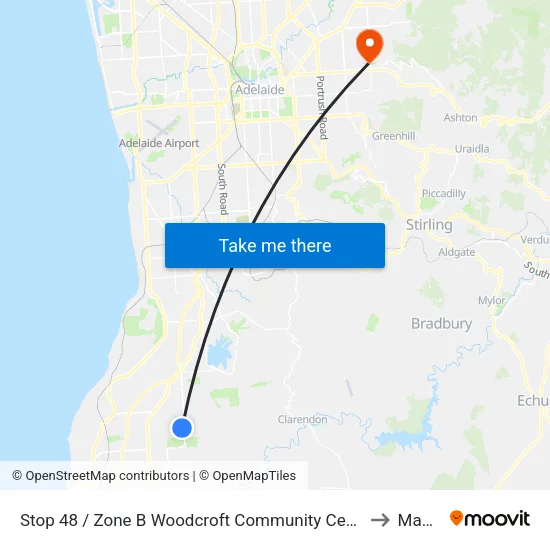 Stop 48 / Zone B Woodcroft Community Centre to Magill map