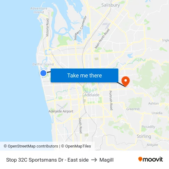 Stop 32C Sportsmans Dr - East side to Magill map