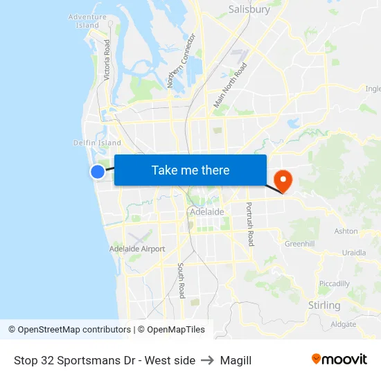 Stop 32 Sportsmans Dr - West side to Magill map