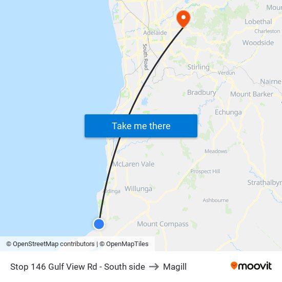 Stop 146 Gulf View Rd - South side to Magill map