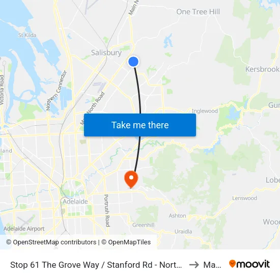 Stop 61 The Grove Way / Stanford Rd - North side to Magill map
