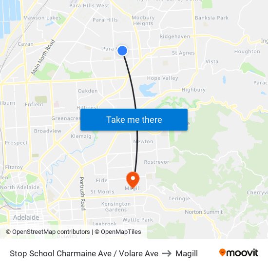 Stop School Charmaine Ave / Volare Ave to Magill map