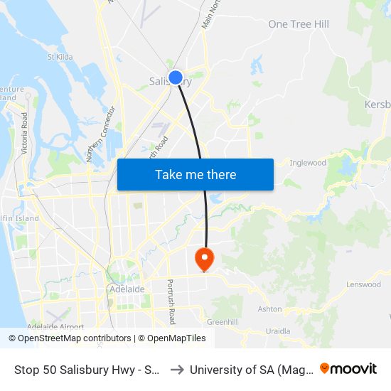 Stop 50 Salisbury Hwy - South East side to University of SA (Magill Campus) map