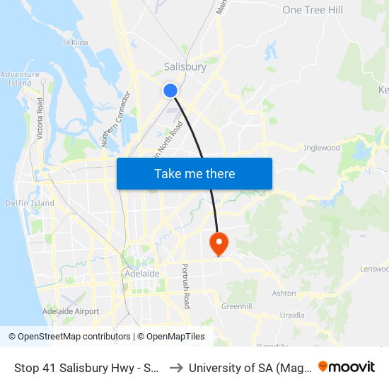 Stop 41 Salisbury Hwy - South East side to University of SA (Magill Campus) map