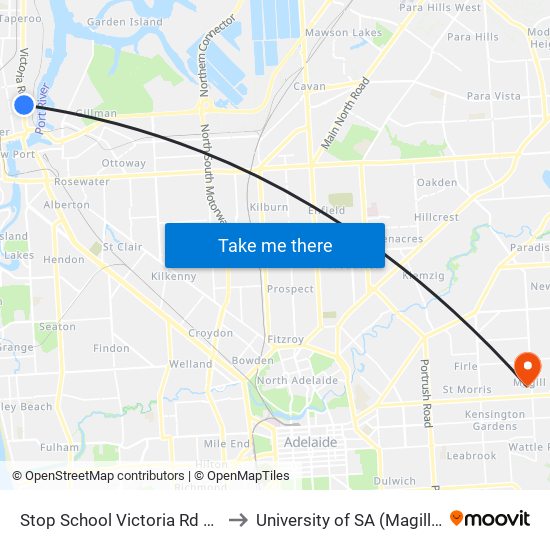 Stop School Victoria Rd / Walton St to University of SA (Magill Campus) map