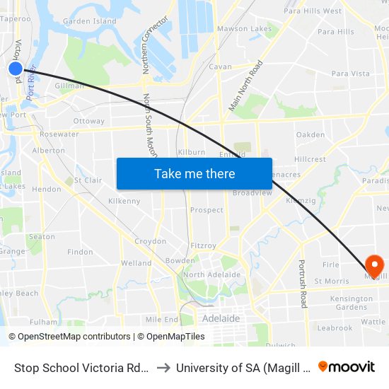 Stop School Victoria Rd / Weir St to University of SA (Magill Campus) map