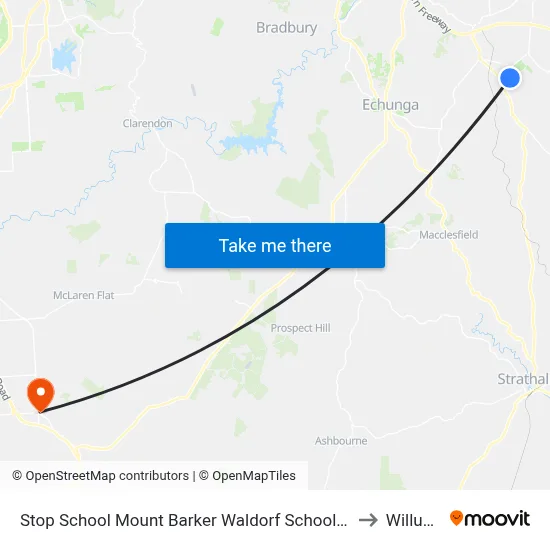 Stop School Mount Barker Waldorf School Sims Rd to Willunga map