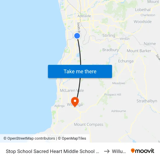 Stop School Sacred Heart Middle School Percy Av to Willunga map