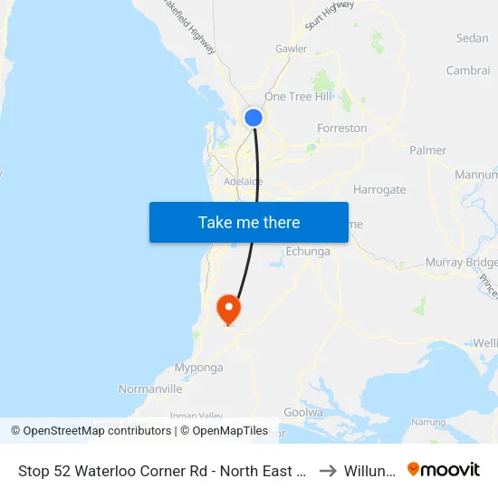 Stop 52 Waterloo Corner Rd - North East side to Willunga map