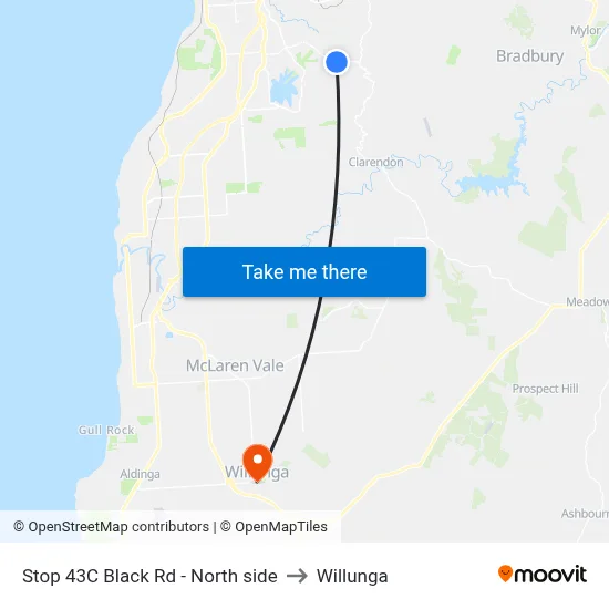 Stop 43C Black Rd - North side to Willunga map