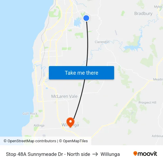Stop 48A Sunnymeade Dr - North side to Willunga map
