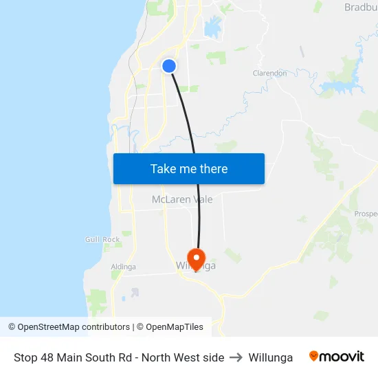 Stop 48 Main South Rd - North West side to Willunga map