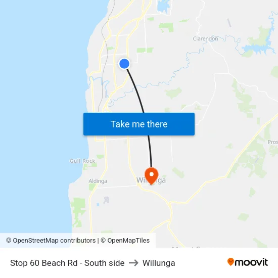 Stop 60 Beach Rd - South side to Willunga map