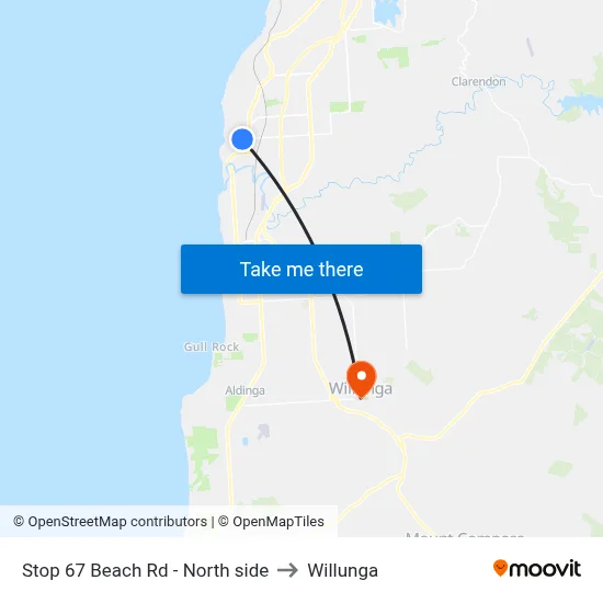 Stop 67 Beach Rd - North side to Willunga map