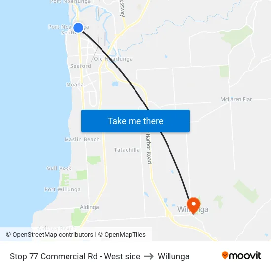 Stop 77 Commercial Rd - West side to Willunga map