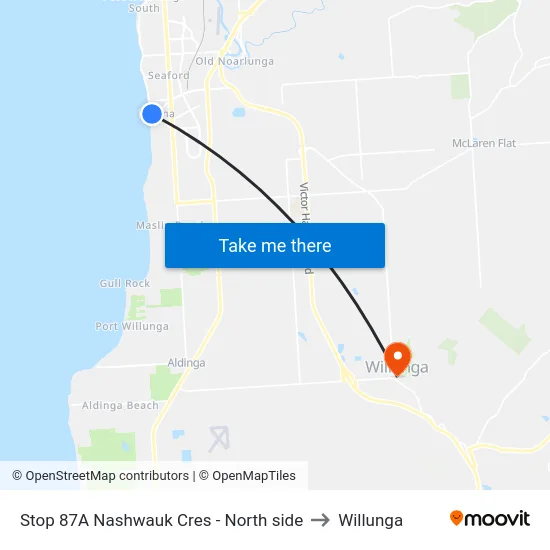 Stop 87A Nashwauk Cres - North side to Willunga map