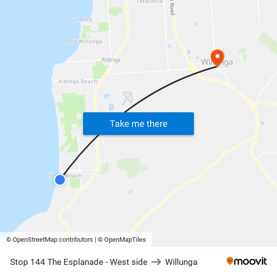 Stop 144 The Esplanade - West side to Willunga map