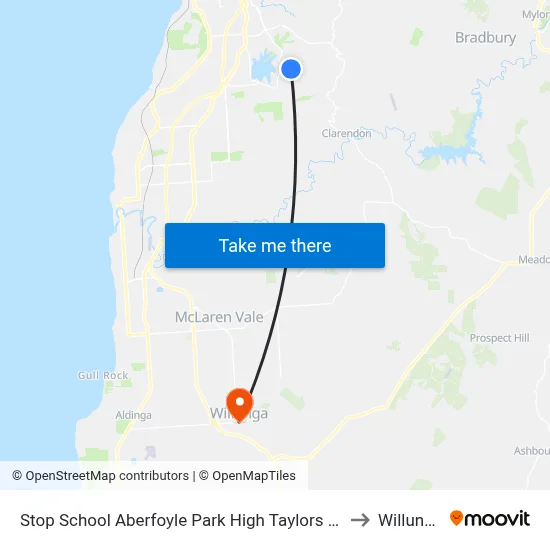 Stop School Aberfoyle Park High Taylors Rd to Willunga map