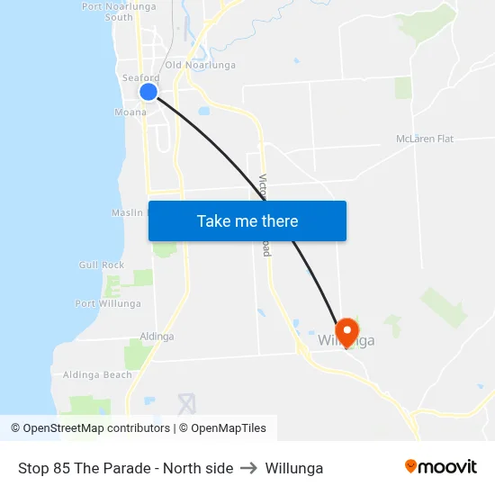 Stop 85 The Parade - North side to Willunga map