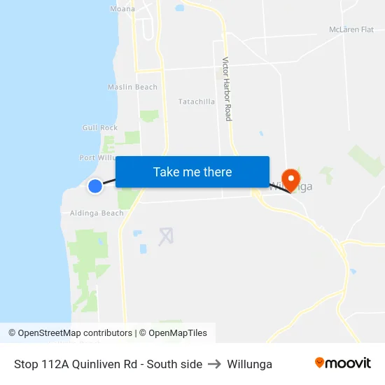 Stop 112A Quinliven Rd - South side to Willunga map