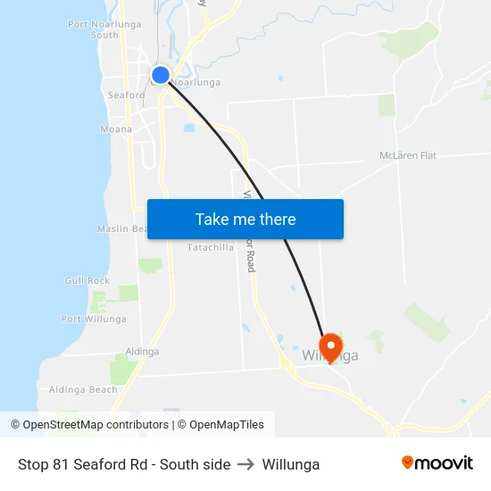 Stop 81 Seaford Rd - South side to Willunga map