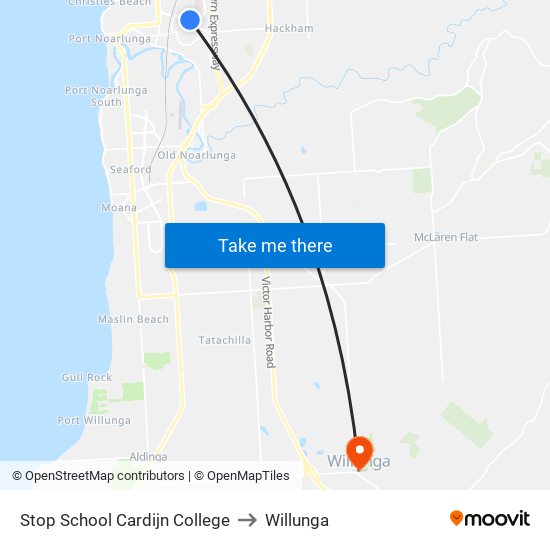 Stop School Cardijn College to Willunga map