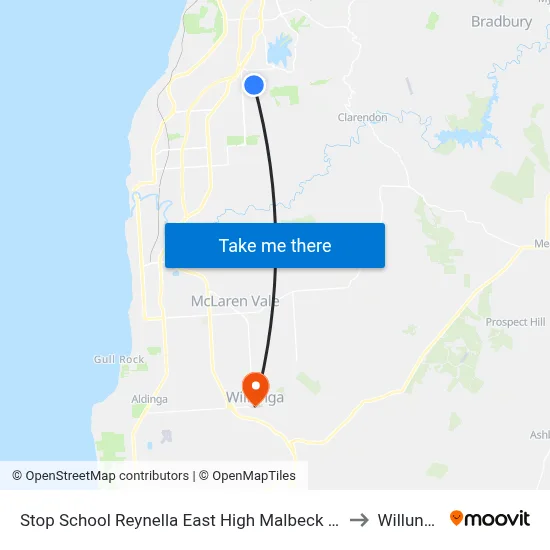 Stop School Reynella East High Malbeck Dr to Willunga map