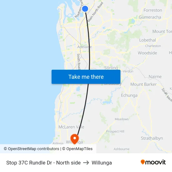 Stop 37C Rundle Dr - North side to Willunga map