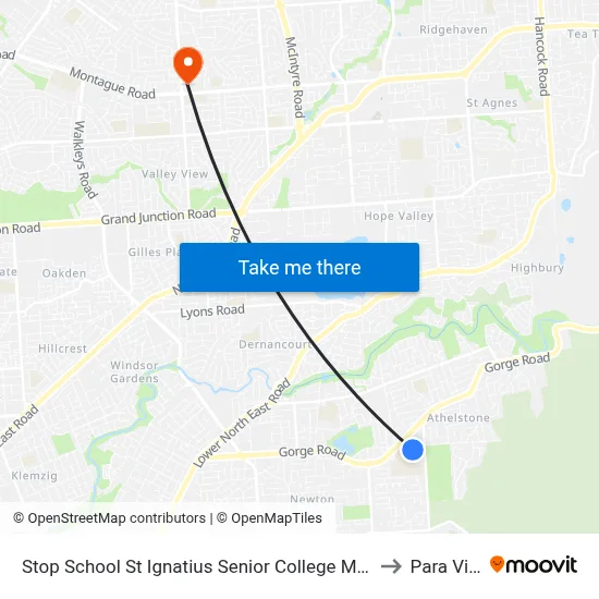 Stop School St Ignatius Senior College Manresa Ct to Para Vista map
