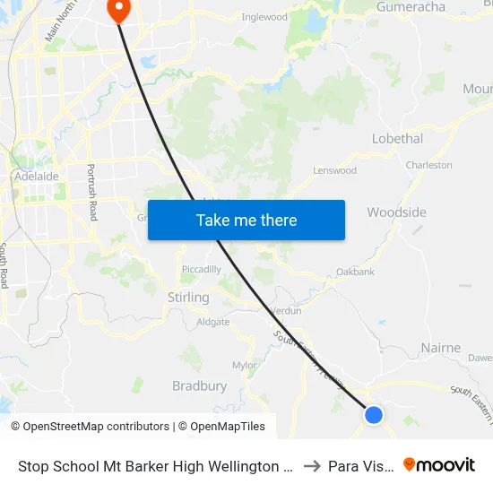 Stop School Mt Barker High Wellington Rd to Para Vista map