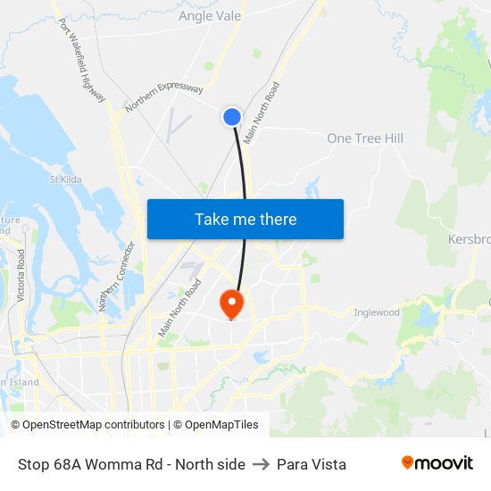 Stop 68A Womma Rd - North side to Para Vista map