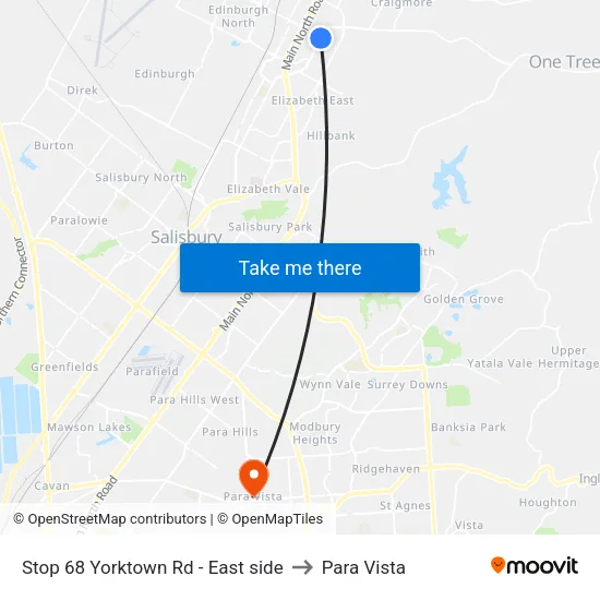 Stop 68 Yorktown Rd - East side to Para Vista map