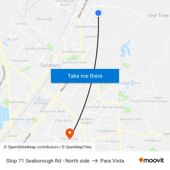 Stop 71 Seaborough Rd - North side to Para Vista map