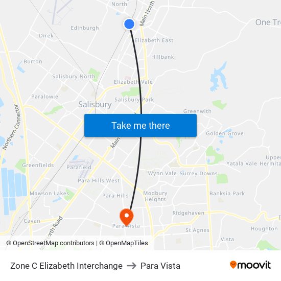 Zone C Elizabeth Interchange to Para Vista map