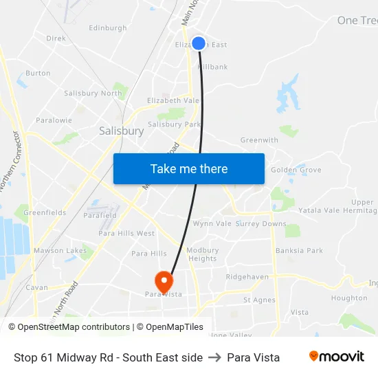 Stop 61 Midway Rd - South East side to Para Vista map
