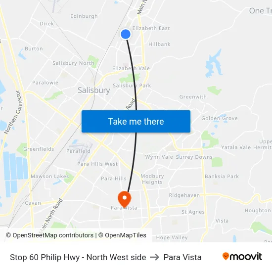 Stop 60 Philip Hwy - North West side to Para Vista map