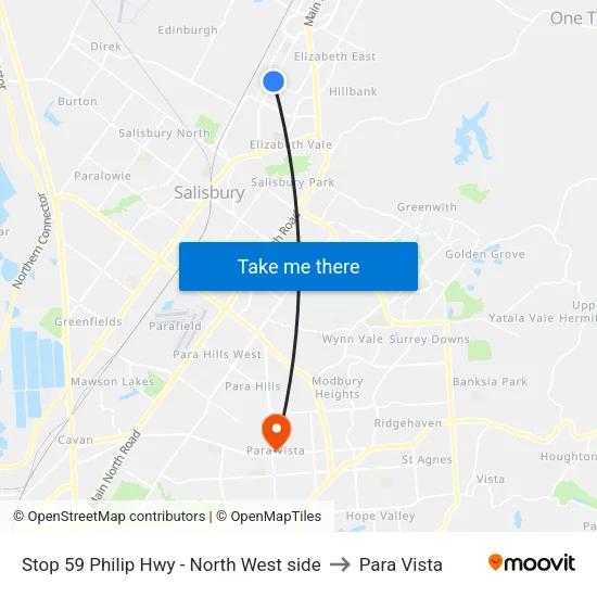 Stop 59 Philip Hwy - North West side to Para Vista map