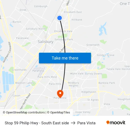 Stop 59 Philip Hwy - South East side to Para Vista map