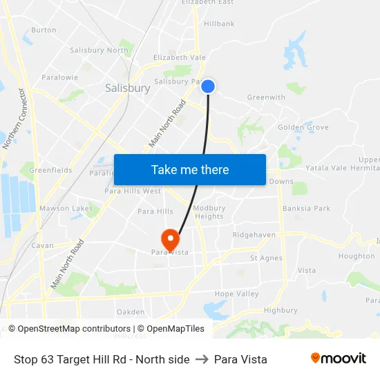 Stop 63 Target Hill Rd - North side to Para Vista map
