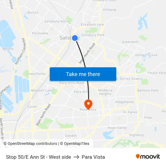 Stop 50/E Ann St - West side to Para Vista map