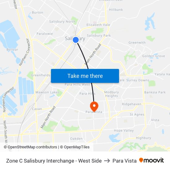 Zone C Salisbury Interchange - West Side to Para Vista map