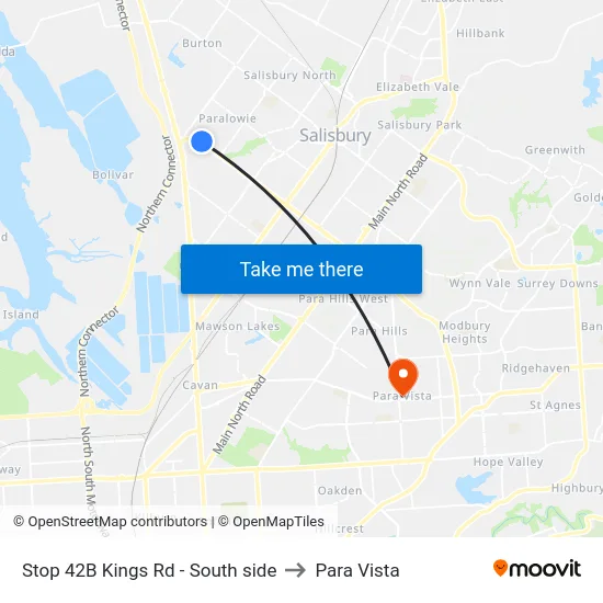 Stop 42B Kings Rd - South side to Para Vista map