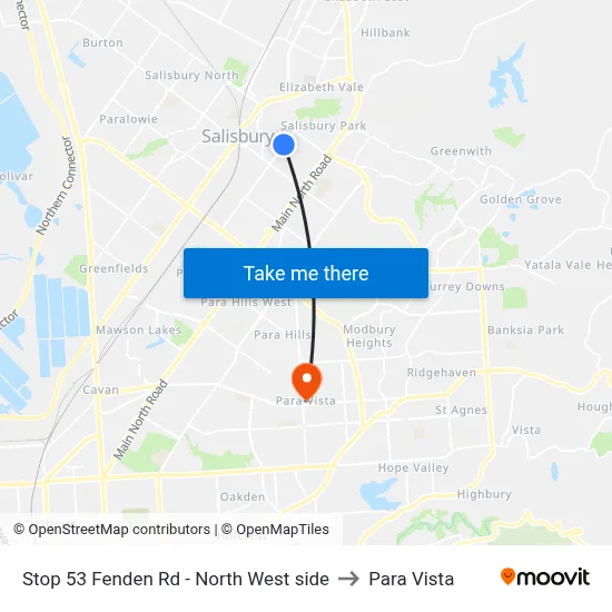Stop 53 Fenden Rd - North West side to Para Vista map